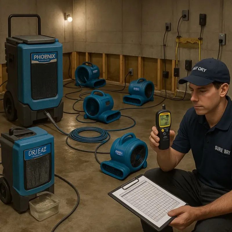 Structural Drying and Dehumidification process in Abingdon, IL